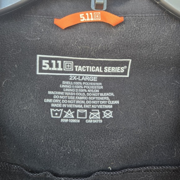 5.11 Tactical Series Men's Black Sleeveless Softshell Vest Jacket 2XL RN#109614 - Picture 5 of 11